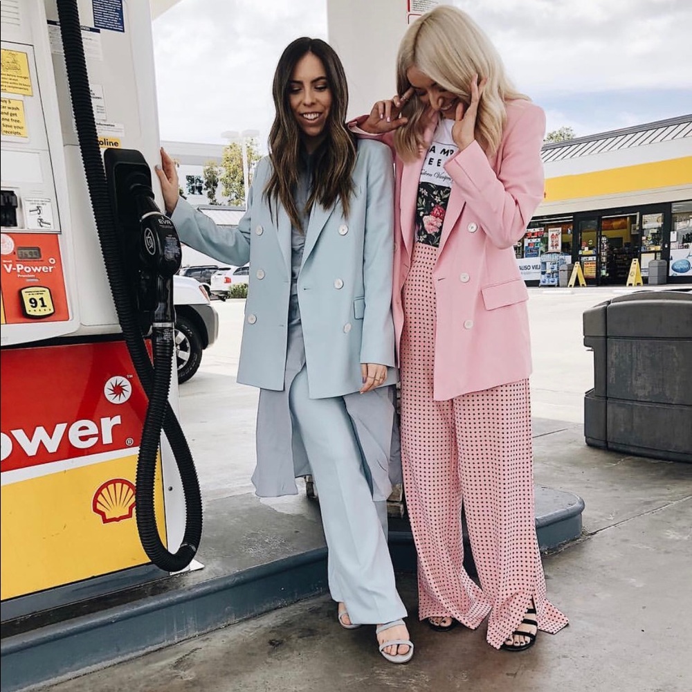 Zara Double Breasted Pink Blazer Bloggers Favorite - Picture 1 of 8